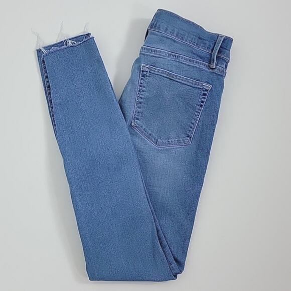 Frame Le High Skinny Raw Edge Blue Denim Jeans in Europa 26 - Picture 1 of 15